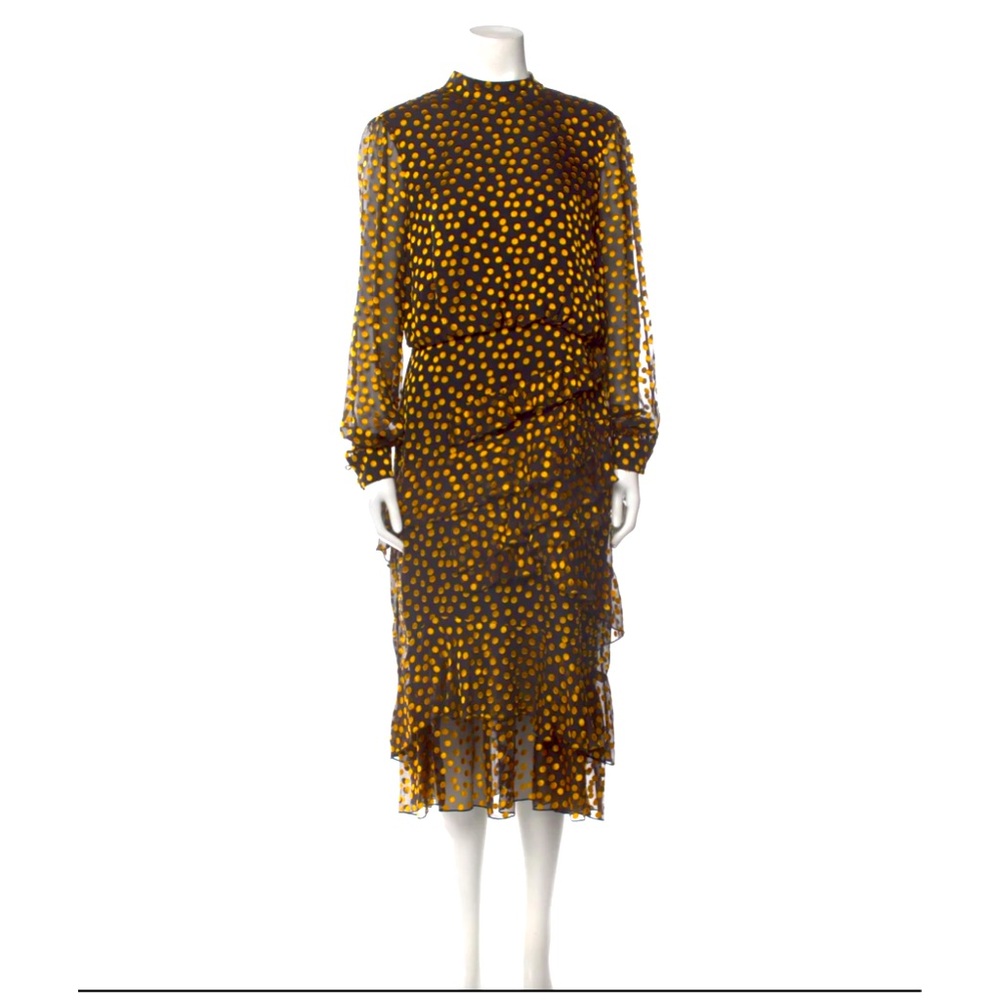 Polka Dot Print Midi Length Dress